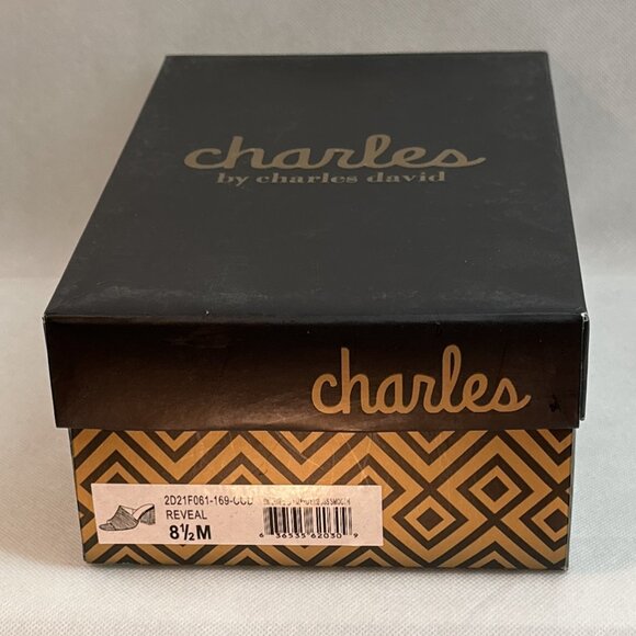 Charles by Charles David Reveal Dark Taupe Lizard Print Chucky Heel Sandals - Picture 7 of 7